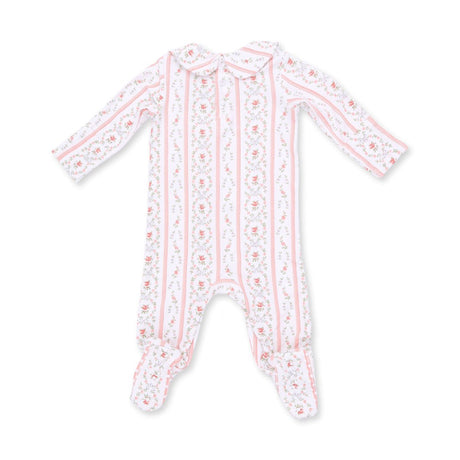 Angel Dear Smocked Peter Pan Snap Footie - Marnie Rosebud Stripe - Princess and the Pea Boutique