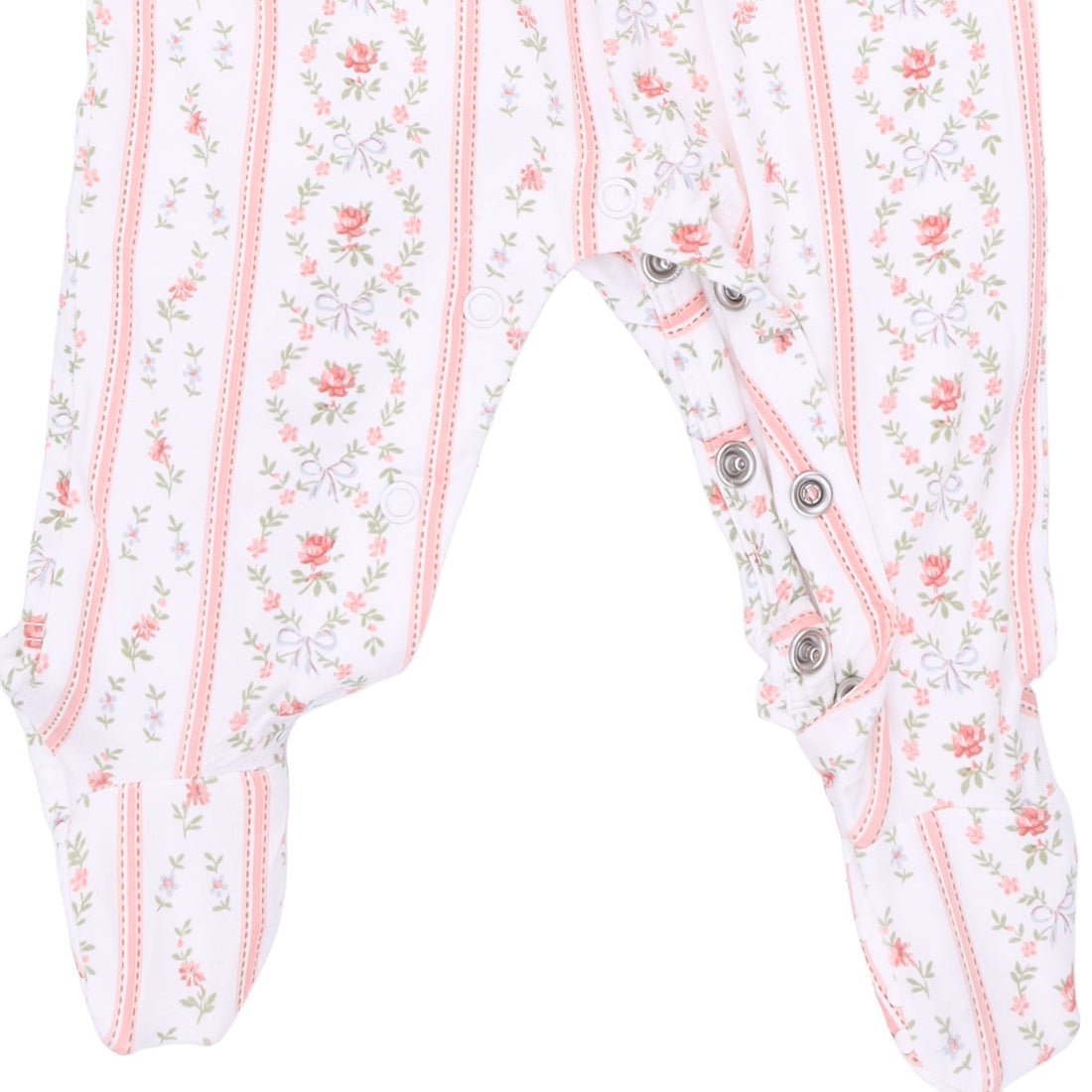 Angel Dear Smocked Peter Pan Snap Footie - Marnie Rosebud Stripe - Princess and the Pea Boutique