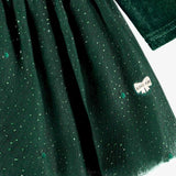 Baby Green Velvet and Sequin Dress - Princess and the Pea Boutique