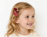 Baby Hood Bear Cozy Plaid Hair Clip Set - Princess and the Pea Boutique