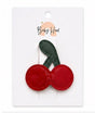Baby Hood Cherry Leather Hair Clip - Princess and the Pea Boutique