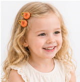 Baby Hood Cute Orange Snap Hair Clip Duo - Princess and the Pea Boutique