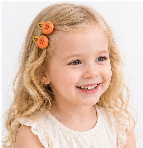Baby Hood Cute Orange Snap Hair Clip Duo - Princess and the Pea Boutique