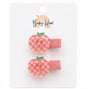 Baby Hood Gingham Apple Hair Clip Duo - Princess and the Pea Boutique