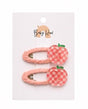 Baby Hood Gingham Apple Snap Hair Clip Duo - Princess and the Pea Boutique