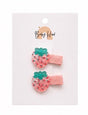 Baby Hood Pastel Strawberry Hair Clip Duo - Princess and the Pea Boutique