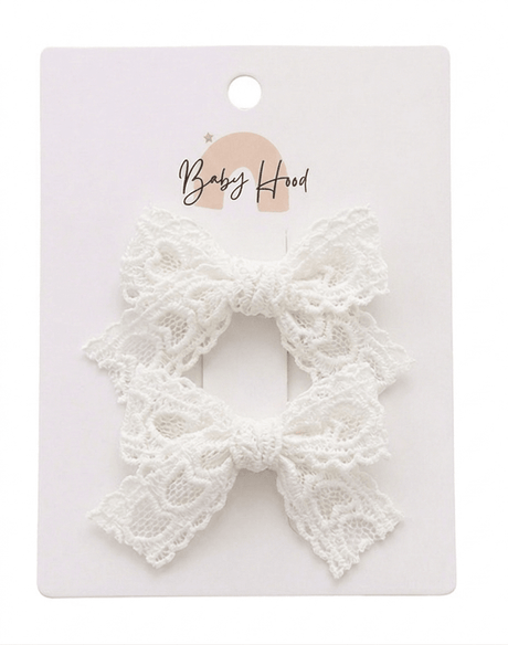 Baby Hood Sweetheart Lace Bow Duo - Princess and the Pea Boutique