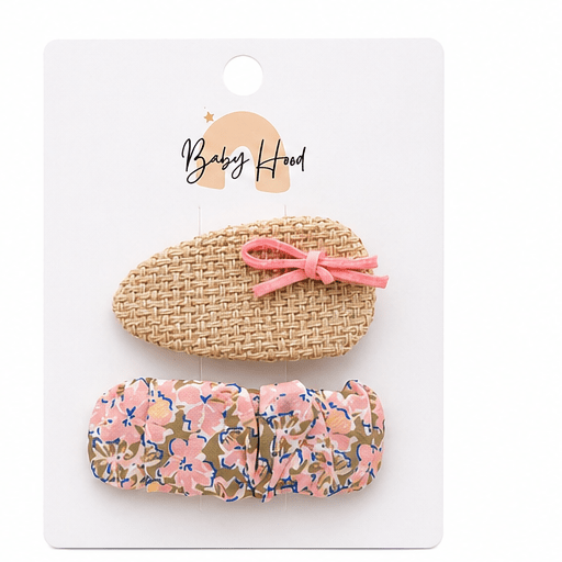 Baby Hood Vintage Floral Duo Hair Clip Set - Princess and the Pea Boutique