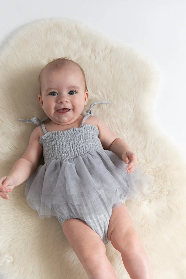 Baby Tutu Bubble - Solid Muslin Gray - Princess and the Pea Boutique