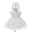 Babyhood All - White Elegant Lace Baby Dress and Bonnet Set - Princess and the Pea Boutique