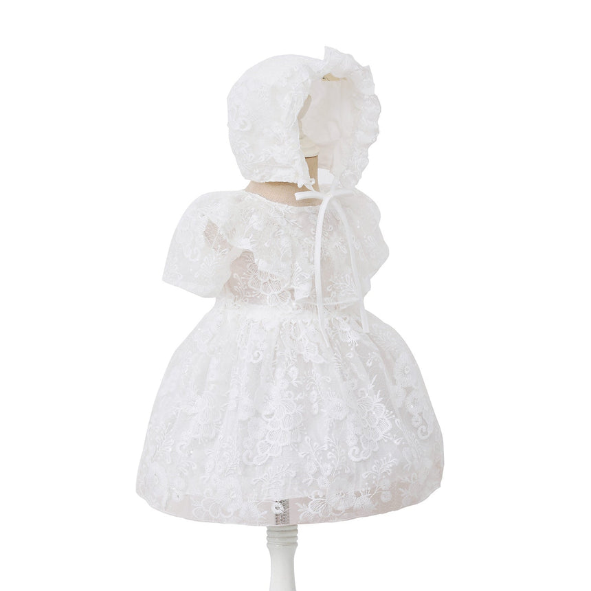 Babyhood Celeste Lace Baby Dress - White - Princess and the Pea Boutique