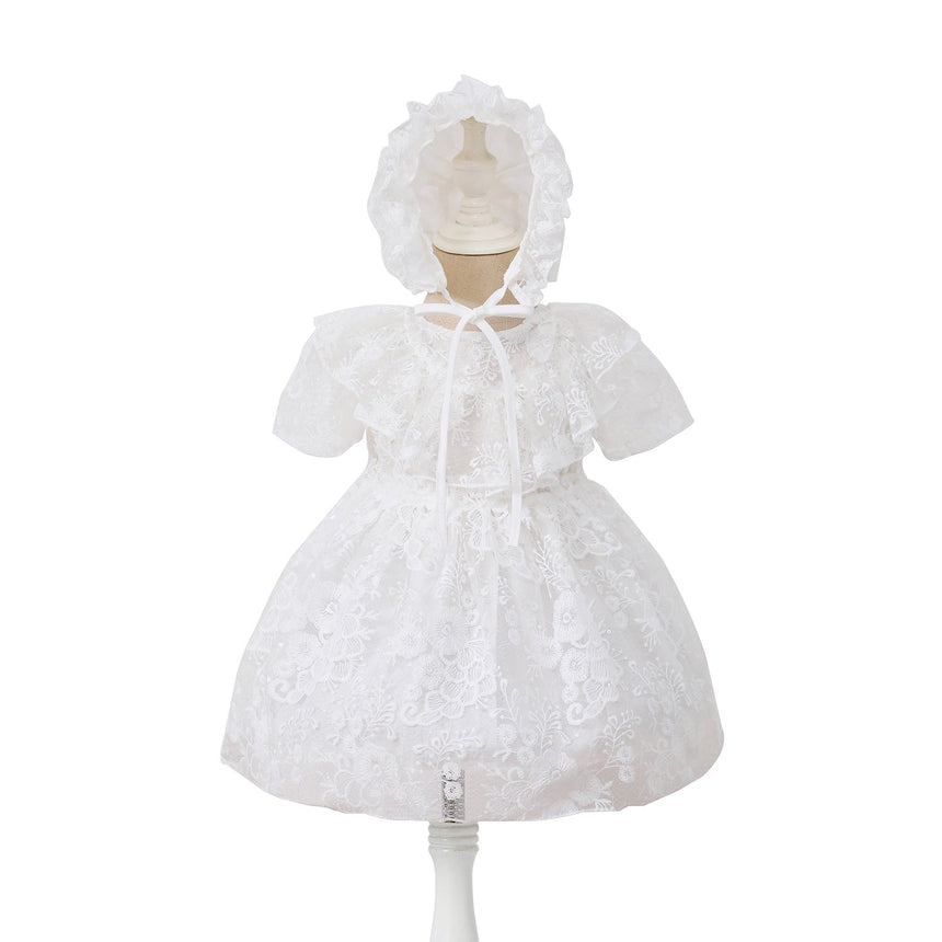 Babyhood Celeste Lace Baby Dress - White - Princess and the Pea Boutique