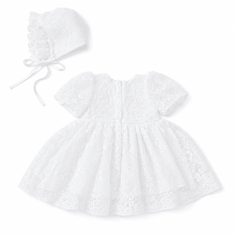 Babyhood Celeste Lace Baby Dress - White - Princess and the Pea Boutique