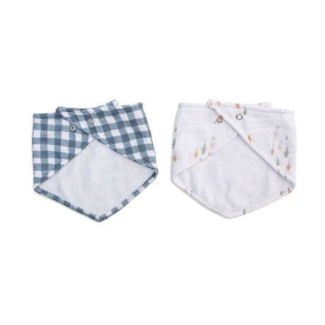 Lulujo Navy Gingham & Fish - Bandana Bibs 2 Pack