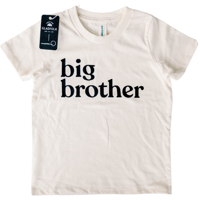 Big Brother Cream Organic Kids Tee - Princess and the Pea Boutique