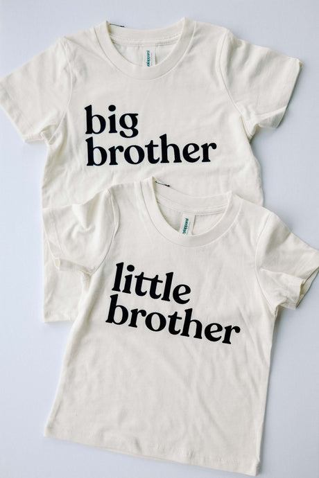 Big Brother Cream Organic Kids Tee - Princess and the Pea Boutique