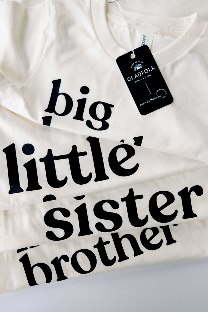 Big Sister Cream Organic Kids Tee - Princess and the Pea Boutique