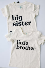 Big Sister Cream Organic Kids Tee - Princess and the Pea Boutique