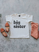 Big Sister Cream Organic Kids Tee - Princess and the Pea Boutique