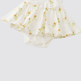 Blara Organic Sleeveless Lace Accented Bodysuit - Sunflower Fields - Princess and the Pea Boutique