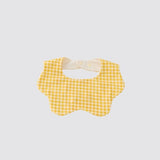 Blara Organic Wavy Bib - Yellow Checker - Princess and the Pea Boutique