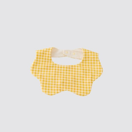 Blara Organic Wavy Bib - Yellow Checker - Princess and the Pea Boutique