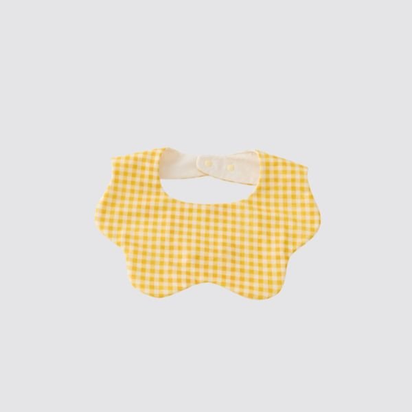 Blara Organic Wavy Bib - Yellow Checker - Princess and the Pea Boutique