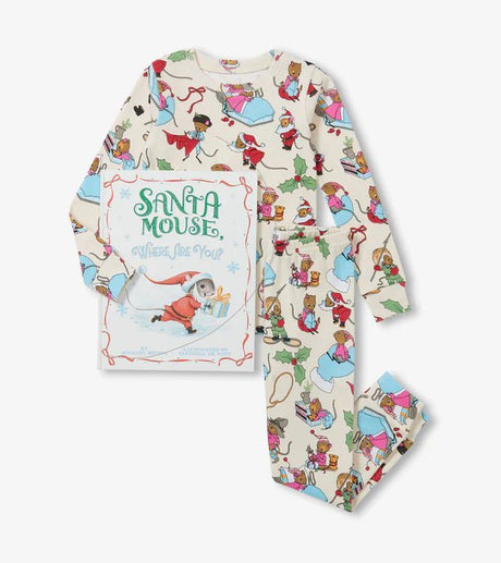 Books to bed - Santa Mouse Pajama Set - Flat Pack with Book - Princess and the Pea Boutique