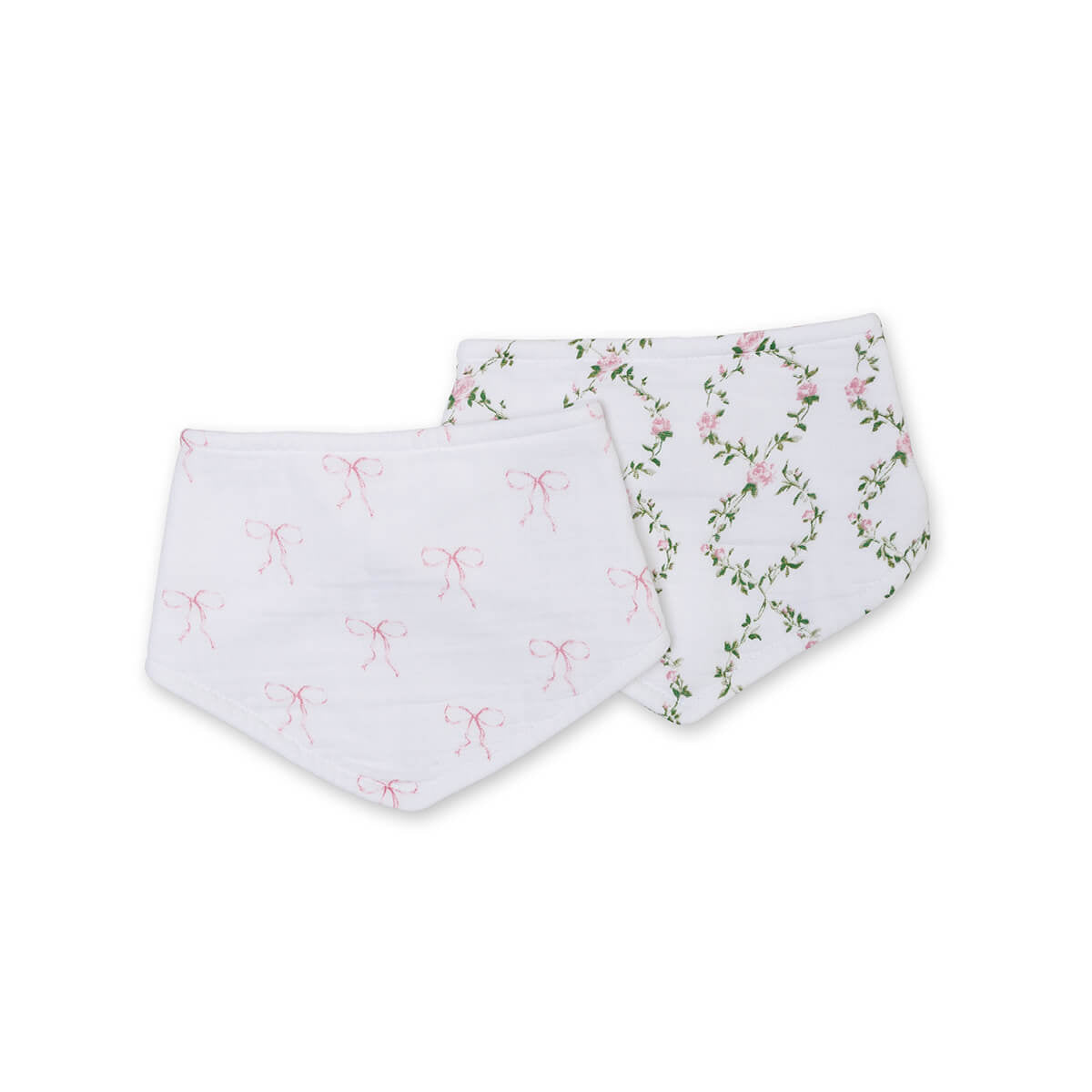 Bows & Rose Trellis - Bandana Bibs - Princess and the Pea Boutique