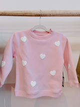 Brunette The Label All Over Heart Core Crewneck - Bubble gum - Princess and the Pea Boutique