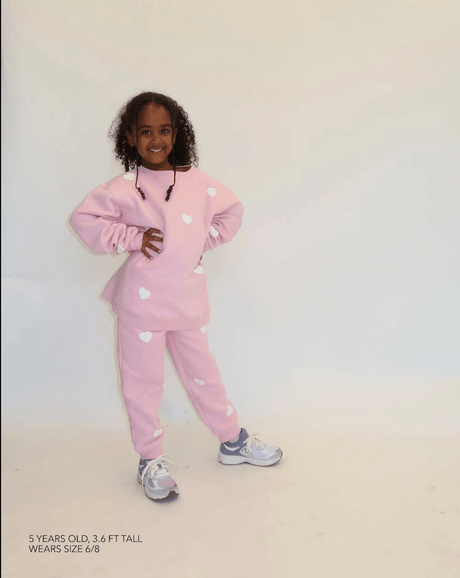 Brunette The Label All Over Heart Jogger - Pink - Princess and the Pea Boutique