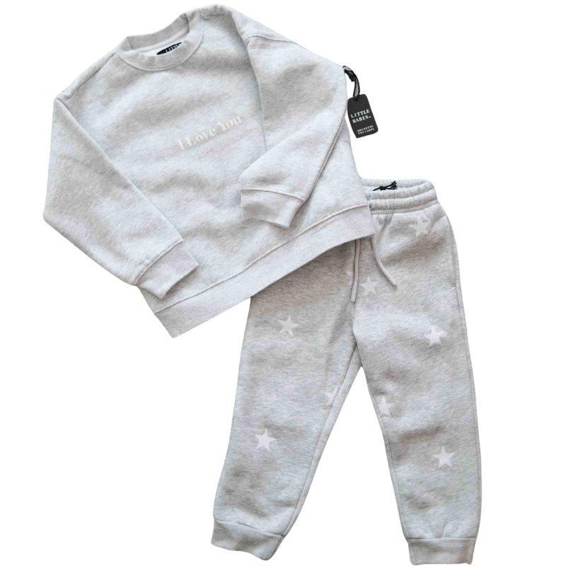 Brunette The Label All Over Stars Jogger- Pebble Grey - Princess and the Pea