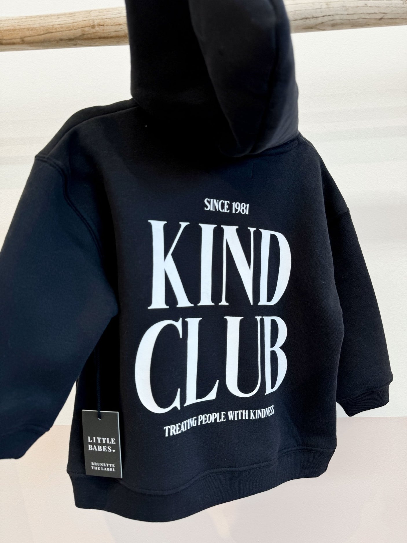 Brunette The Label Hoodie Kind Club - Black - Princess and the Pea Boutique