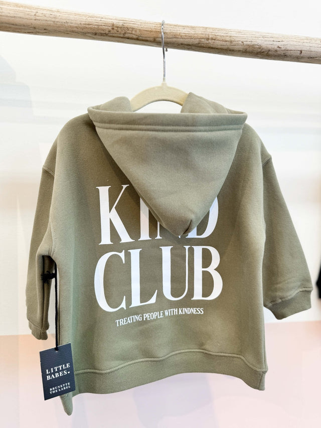 Brunette The Label Hoodie Kind Club - Olive - Princess and the Pea Boutique