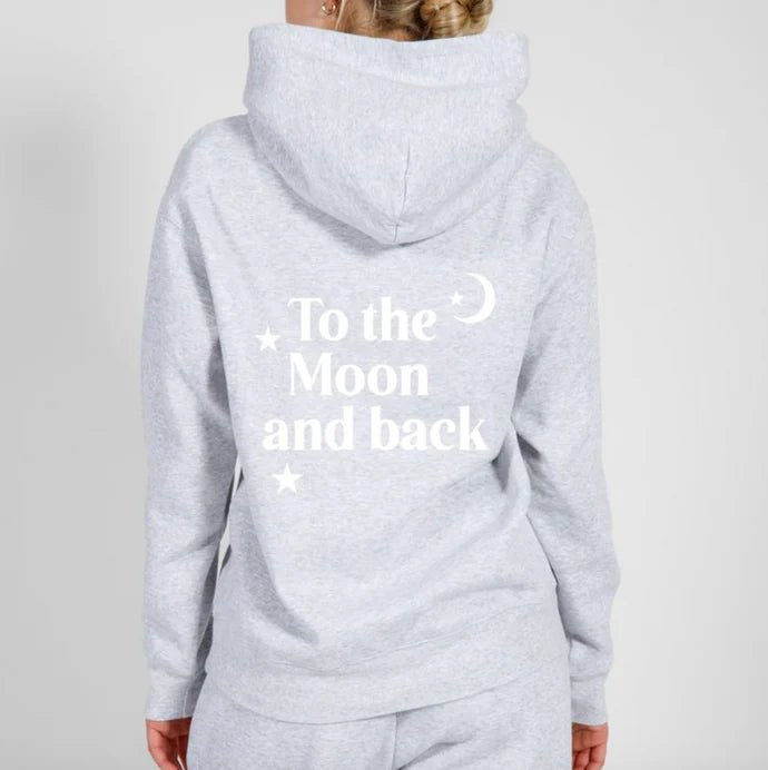 Brunette the Label To The Moon & Back Hoodie - Pebble Grey - Princess and the Pea Boutique