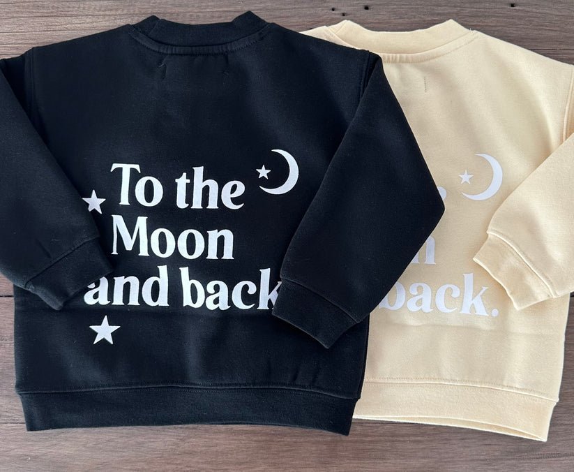 Brunette The Label To The Moon & Back Kids Core Crewneck - Black - Princess and the Pea