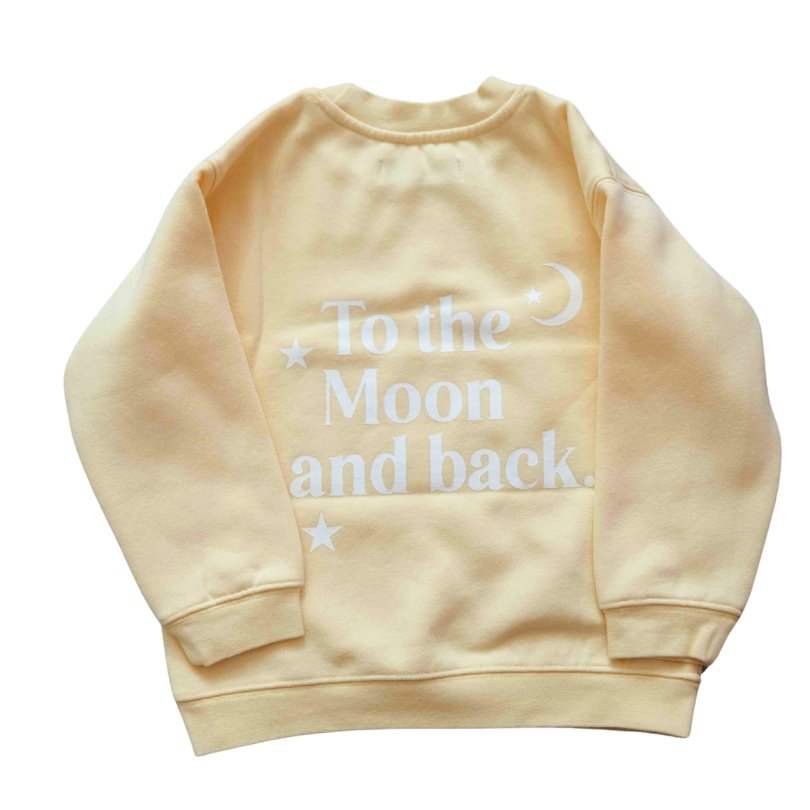 Brunette The Label To The Moon & Back Kids Core Crewneck - Lemoncello - Princess and the Pea