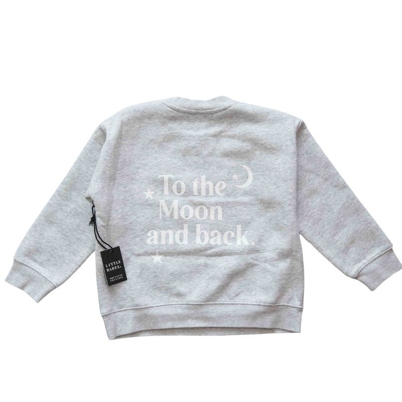 Brunette The Label To The Moon & Back Kids Core Crewneck - Pebble Grey - Princess and the Pea