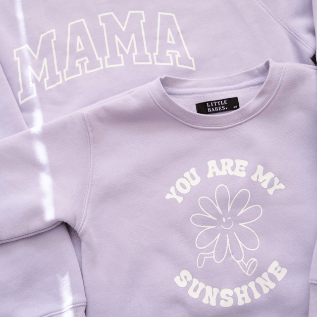 Brunette The Label You Are My Sunshine Core Crew - Mauve - Princess and the Pea Boutique