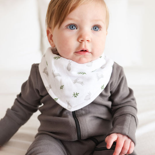 Lulujo Bunnies & Fern - Bandana Bibs 2 Pack