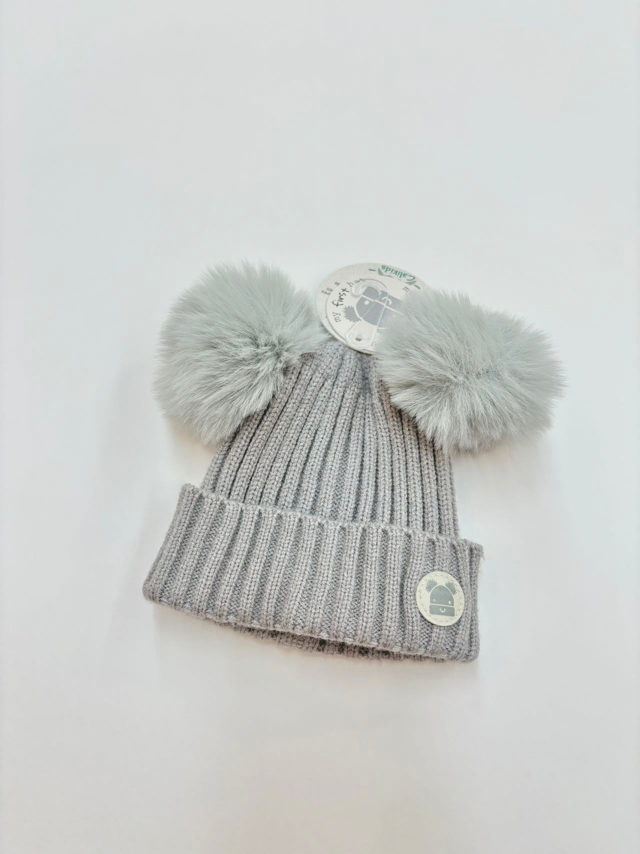 Calikids Cotton Knit Baby Hat - Grey - Princess and the Pea Boutique