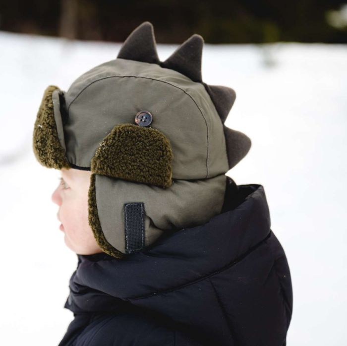 Calikids Dino Aviator Hat - Olive - Princess and the Pea Boutique