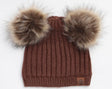 Calikids Double Pompom Knit Hat - Caramel - Princess and the Pea Boutique