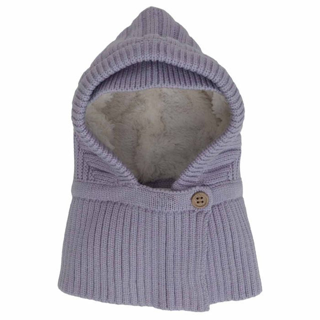 Calikids Knit Soft Touch Balaclava with button - Lilac - Princess and the Pea Boutique
