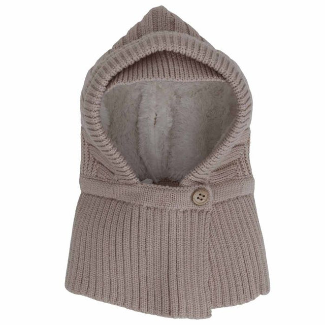 Calikids Knit Soft Touch Balaclava with button - Sand - Princess and the Pea Boutique