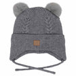 Calikids Knit Soft Touch Hat 2 Fur PomPom - Light Grey - Princess and the Pea Boutique