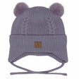 Calikids Knit Soft Touch Hat 2 Fur PomPom - Lilac - Princess and the Pea Boutique