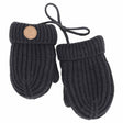 Calikids Soft Touch Knit Mitten With Cord - Black - Princess and the Pea Boutique