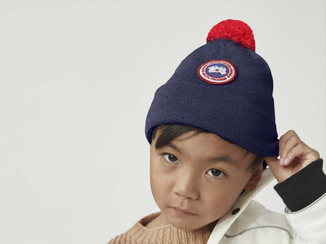 Canada Goose Kids Merino Pom Toque - Navy Heather - Princess and the Pea Boutique