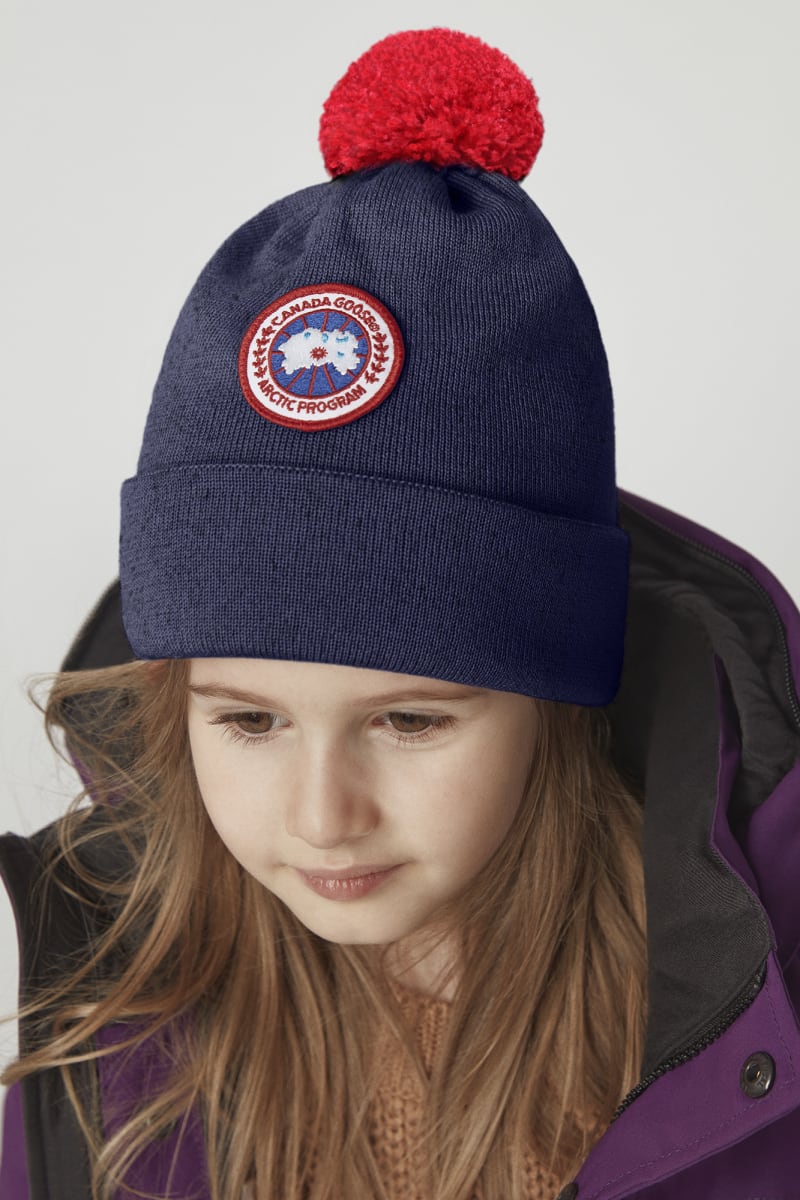 Canada Goose Kids Merino Pom Toque - Navy Heather - Princess and the Pea Boutique